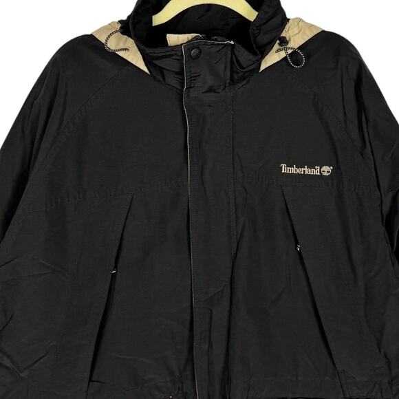 Timberland Vintage Y2K Full Zip Hooded Utility Cargo Windbreaker Jacket Sz Large - Picture 8 of 15